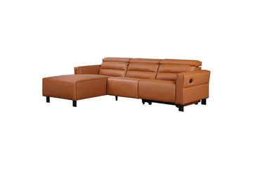 Reclinersoffa med hörn Loft24 Hörnsoffa Loft24 Carpari med manuell recliner Brown Left-faced Belfast fabric - Möbler - Vardagsrum - Soffor - Reclinersoffor & Biosoffor
