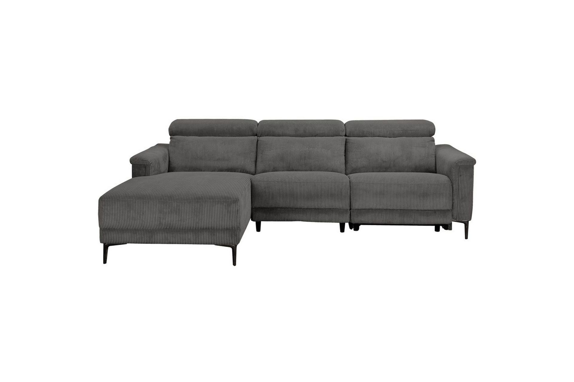 Reclinersoffa med h&ouml;rn Loft24 H&ouml;rnsoffa Loft24 Lund med elektrisk recliner Grey Left-faced -