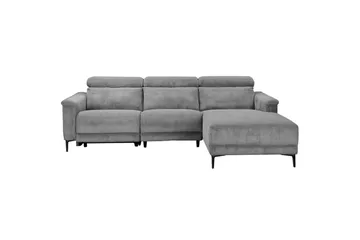 Reclinersoffa med hörn Loft24 Hörnsoffa Loft24 Lund med elektrisk recliner Grey Right-faced