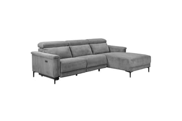 Reclinersoffa med hörn Loft24 Hörnsoffa Loft24 Lund med elektrisk recliner Grey Right-faced - Möbler - Vardagsrum - Soffor - Reclinersoffor & Biosoffor