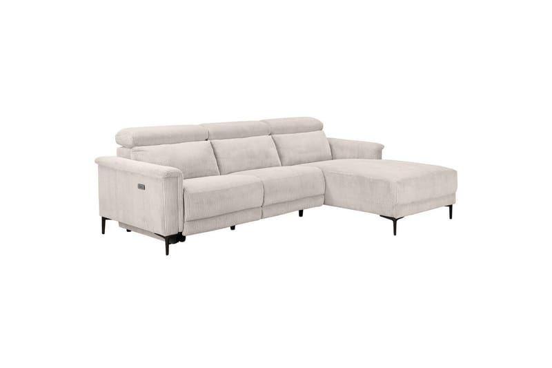 Reclinersoffa med hörn Loft24 Hörnsoffa Loft24 Lund med elektrisk recliner White Right-faced - Möbler - Vardagsrum - Soffor - Reclinersoffor & Biosoffor