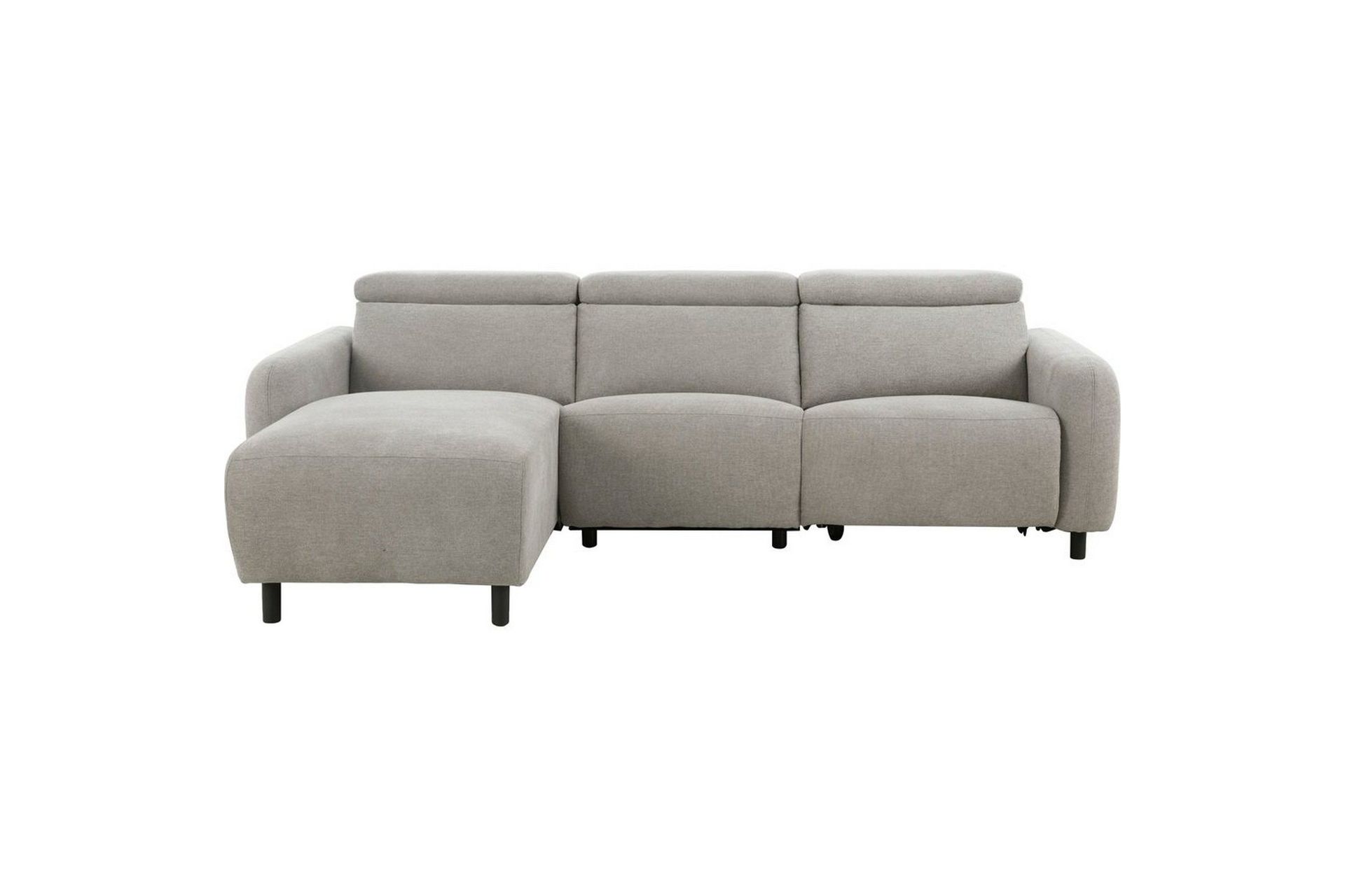 Reclinersoffa med h&ouml;rn Loft24 H&ouml;rnsoffa Loft24 Skaane med elektrisk vilstol Grey1 Left-faced Manchester -