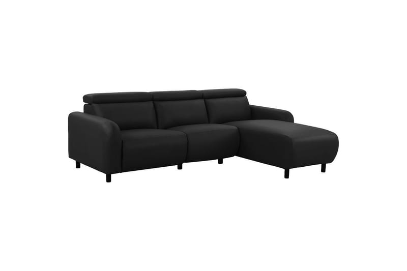 Reclinersoffa med hörn Loft24 Hörnsoffa Loft24 Skaane med manuell fåtölj Black1 Artificial leather - Möbler - Vardagsrum - Soffor - Reclinersoffor & Biosoffor