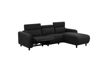 Reclinersoffa med hörn Loft24 Skaane Reclinersoffa 3-sits Black Right-faced Artificial leather - Möbler - Vardagsrum - Soffor - Reclinersoffor & Biosoffor