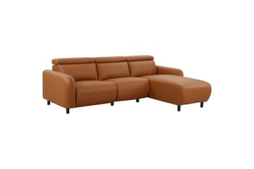 Reclinersoffa med hörn Loft24 Skaane Reclinersoffa 3-sits Brown Artificial leather - Möbler - Vardagsrum - Soffor - Reclinersoffor & Biosoffor