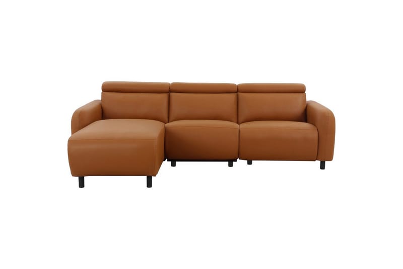 Reclinersoffa med hörn Loft24 Skaane Reclinersoffa 3-sits Brun Konstläder - Möbler - Vardagsrum - Soffor - Reclinersoffor & Biosoffor