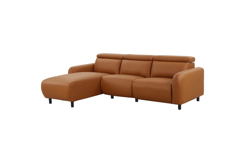 Reclinersoffa med hörn Loft24 Skaane Reclinersoffa 3-sits Brun Konstläder - Möbler - Vardagsrum - Soffor - Reclinersoffor & Biosoffor
