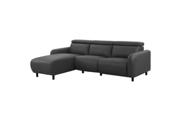 Reclinersoffa med hörn Loft24 Skaane Reclinersoffa 3-sits Grey Artificial leather - Möbler - Vardagsrum - Soffor - Reclinersoffor & Biosoffor