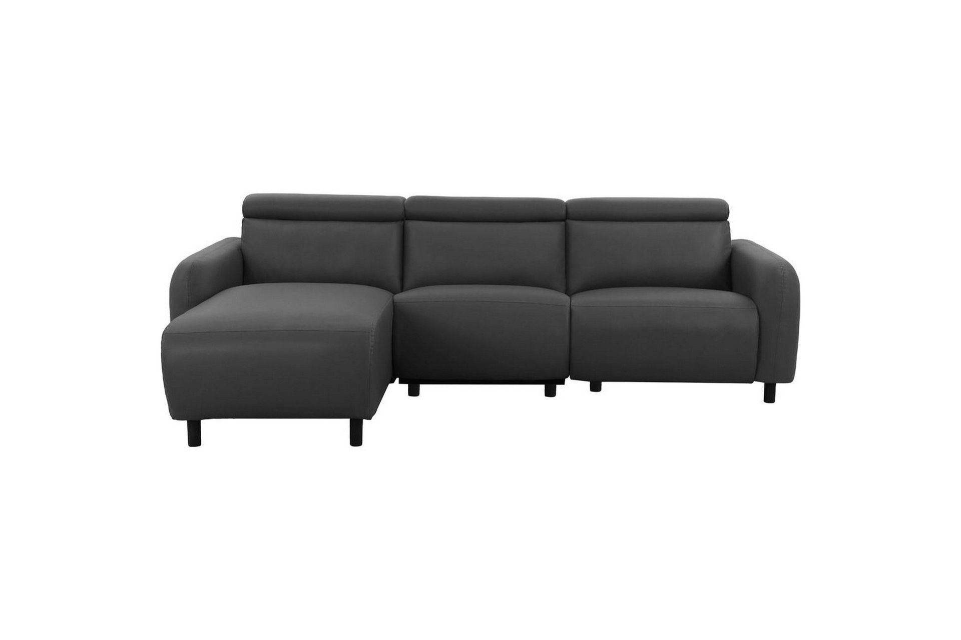 Reclinersoffa med h&ouml;rn Loft24 Skaane Reclinersoffa 3-sits Grey Artificial leather -