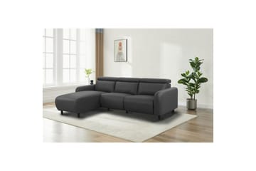 Reclinersoffa med hörn Loft24 Skaane Reclinersoffa 3-sits Grey Artificial leather - Möbler - Vardagsrum - Soffor - Reclinersoffor & Biosoffor