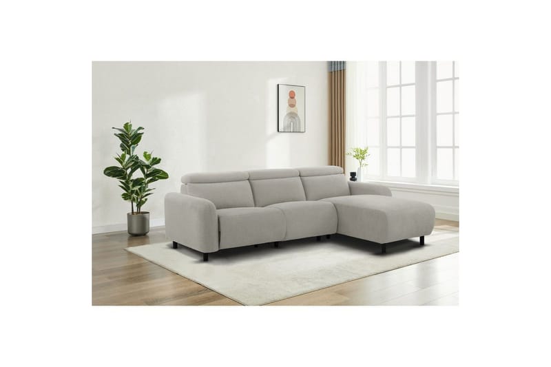 Reclinersoffa med hörn Loft24 Skaane Reclinersoffa 3-sits Grey Right-faced Manchester - Möbler - Vardagsrum - Soffor - Reclinersoffor & Biosoffor