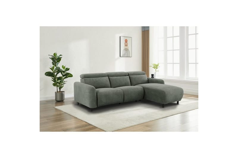 Reclinersoffa med hörn Loft24 Skaane Reclinersoffa 3-sits Grey1 Manchester - Möbler - Vardagsrum - Soffor - Reclinersoffor & Biosoffor