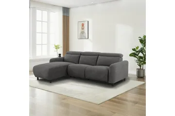 Reclinersoffa med hörn Loft24 Skaane Reclinersoffa 3-sits Grey1 Right-faced Manchester - Möbler - Vardagsrum - Soffor - Reclinersoffor & Biosoffor