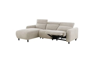 Reclinersoffa med hörn Loft24 Skaane Reclinersoffa 3-sits White Belfast fabric - Möbler - Vardagsrum - Soffor - Reclinersoffor & Biosoffor