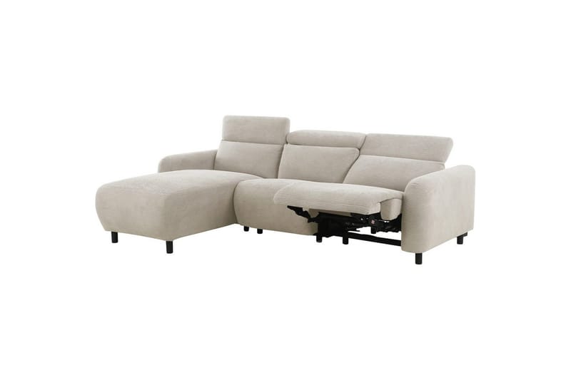 Reclinersoffa med hörn Loft24 Skaane Reclinersoffa 3-sits White Belfast fabric - Möbler - Vardagsrum - Soffor - Reclinersoffor & Biosoffor