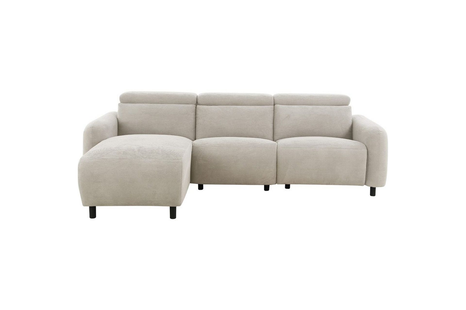 Reclinersoffa med h&ouml;rn Loft24 Skaane Reclinersoffa 3-sits White Belfast fabric -