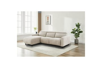 Reclinersoffa med hörn Loft24 Skaane Reclinersoffa 3-sits White Belfast fabric - Möbler - Vardagsrum - Soffor - Reclinersoffor & Biosoffor