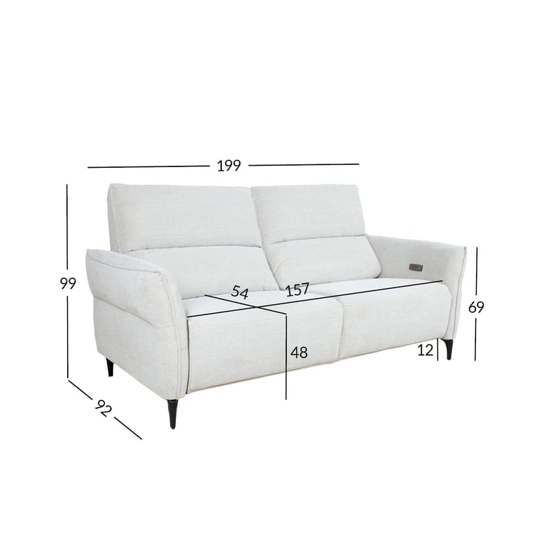 Reclinersoffa Näsdal 3-sits med elektrisk mekanism - ljusbeige - Möbler - Vardagsrum - Soffor - Reclinersoffor & Biosoffor