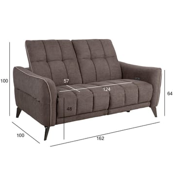 Reclinersoffa Nordan 2-sits elektrisk - ljusbrun med beige passpoal - Möbler - Vardagsrum - Soffor - Reclinersoffor & Biosoffor