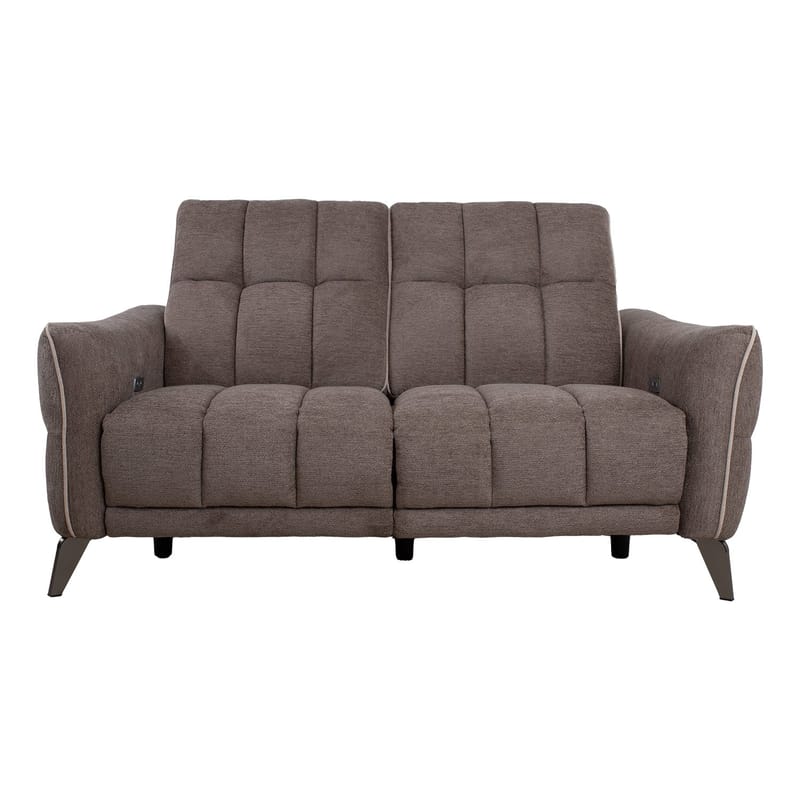 Reclinersoffa Nordan 2-sits elektrisk - ljusbrun med beige passpoal - Möbler - Vardagsrum - Soffor - Reclinersoffor & Biosoffor