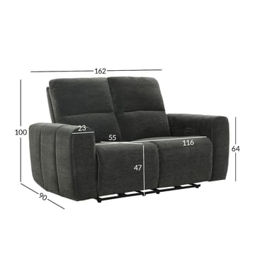 Reclinersoffa Ödmark 2-sits med elektrisk mekanism - grå - Möbler - Vardagsrum - Soffor - Reclinersoffor & Biosoffor