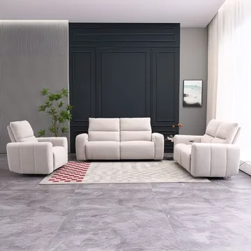 Reclinersoffa Ödmark 3-sits med elektrisk mekanism - ljusbeige - Möbler - Vardagsrum - Soffor - Reclinersoffor & Biosoffor