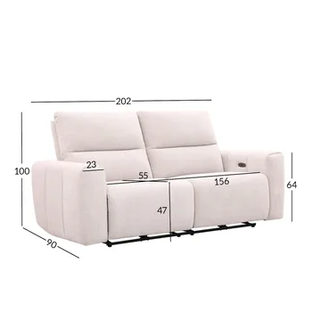 Reclinersoffa Ödmark 3-sits med elektrisk mekanism - ljusbeige - Möbler - Vardagsrum - Soffor - Reclinersoffor & Biosoffor