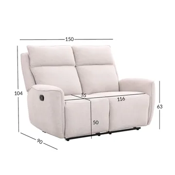 Reclinersoffa Östvik 2-sits med manuell mekanism - beige - Möbler - Vardagsrum - Soffor - Reclinersoffor & Biosoffor