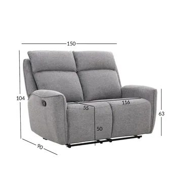 Reclinersoffa Östvik 2-sits med manuell mekanism - grå - Möbler - Vardagsrum - Soffor - Reclinersoffor & Biosoffor