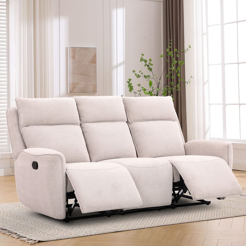 Reclinersoffa Östvik 3-sits med manuell mekanism - beige - Möbler - Vardagsrum - Soffor - Reclinersoffor & Biosoffor