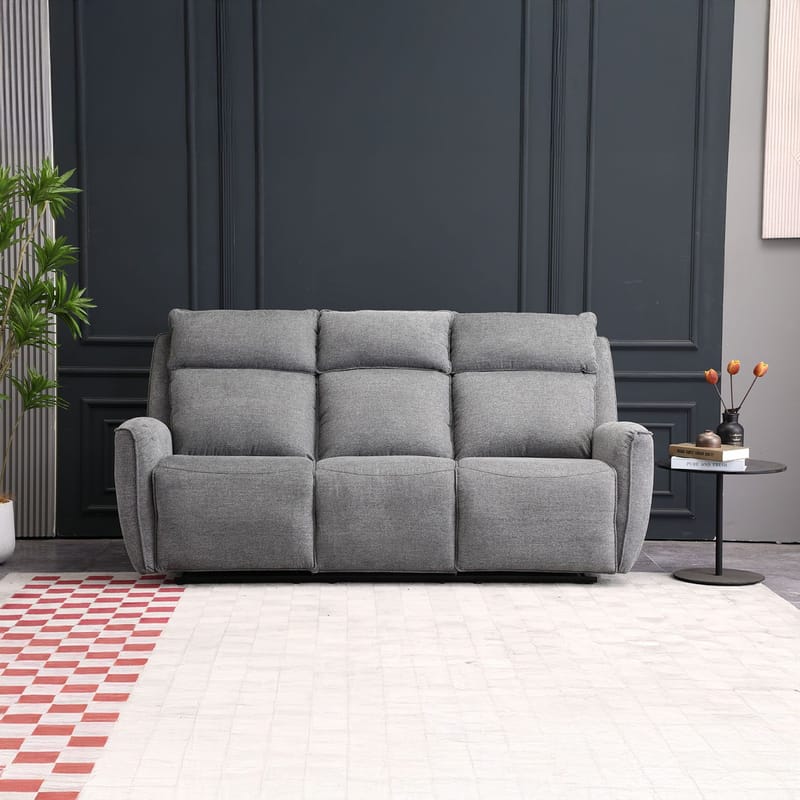 Reclinersoffa Östvik 3-sits med manuell mekanism - grå - Möbler - Vardagsrum - Soffor - Reclinersoffor & Biosoffor