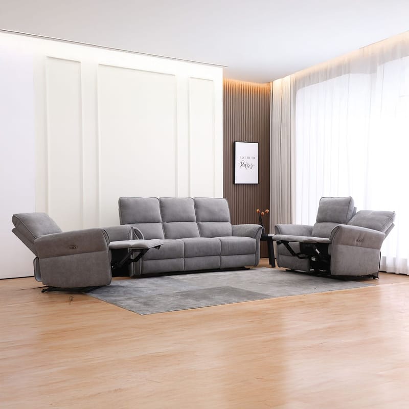 Reclinersoffa Ravdal 2-sits med elektrisk mekanism - grå - Möbler - Vardagsrum - Soffor - Reclinersoffor & Biosoffor