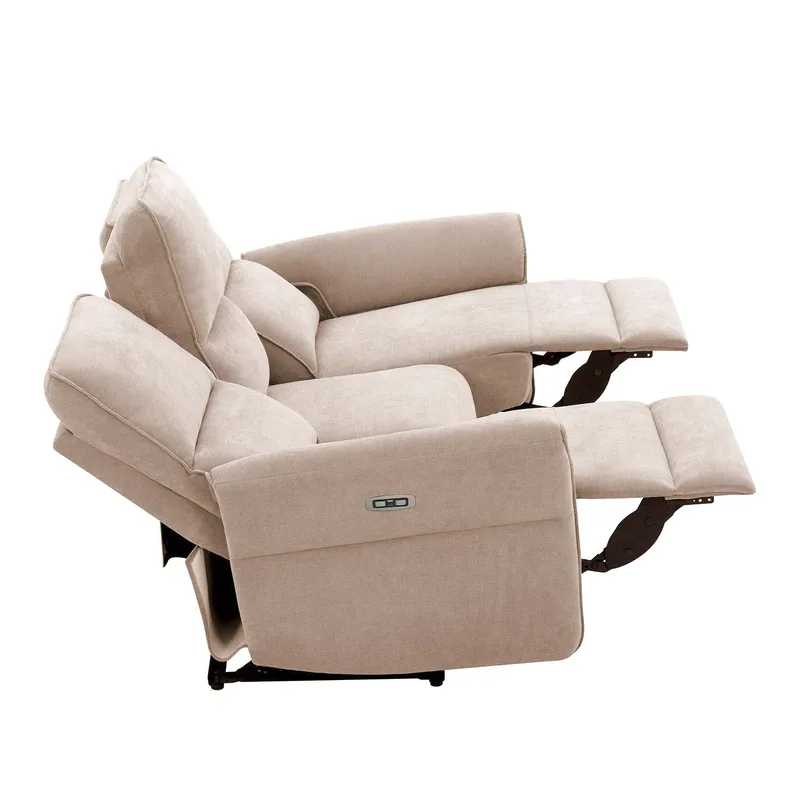 Reclinersoffa Ravdal 3-sits med elektrisk mekanism - ljusbrun - Möbler - Vardagsrum - Soffor - Reclinersoffor & Biosoffor