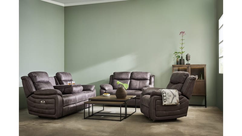 Reclinersoffa Rindal 2 Sits Manuell - brungrå - Möbler - Vardagsrum - Soffor - Reclinersoffor & Biosoffor