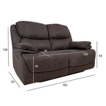 Reclinersoffa Sälmar 2-sits med manuell mekanism - grå - Möbler - Vardagsrum - Soffor - Reclinersoffor & Biosoffor