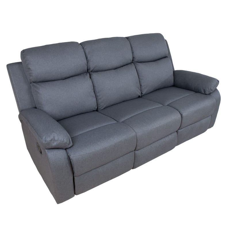Reclinersoffa Toviny 3-sits med manuell mekanism - mörkgrå - Möbler - Vardagsrum - Soffor - Reclinersoffor & Biosoffor