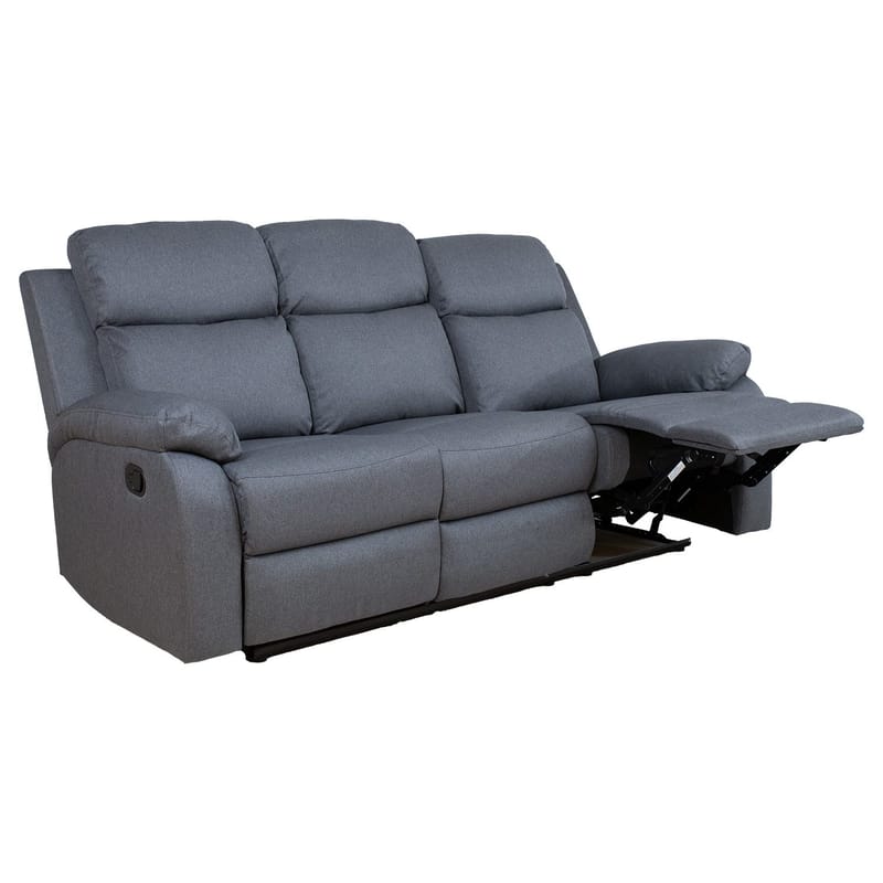 Reclinersoffa Toviny 3-sits med manuell mekanism - mörkgrå - Möbler - Vardagsrum - Soffor - Reclinersoffor & Biosoffor