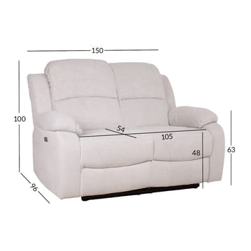 Reclinersoffa Tränor 2-sits med elektrisk mekanism - naturvit - Möbler - Vardagsrum - Soffor - Reclinersoffor & Biosoffor