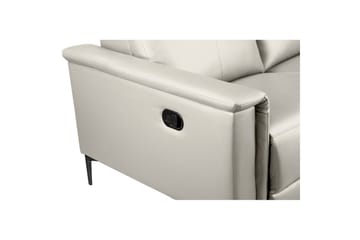 Reclinersoffa utan hörn Loft24 2-sitssoffa Lund Kräm, Läder/PU, Manuell vilstol Cream White - Möbler - Vardagsrum - Soffor - Reclinersoffor & Biosoffor