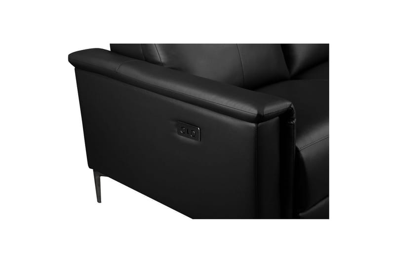 Reclinersoffa utan hörn Loft24 2-sitssoffa Lund Svart, Läder/PU, Elektrisk vilstol Svart, Graphite Grey - Möbler - Vardagsrum - Soffor - Reclinersoffor & Biosoffor