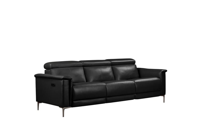 Reclinersoffa utan hörn Loft24 3-sitssoffa Lund Cognac Antracit
