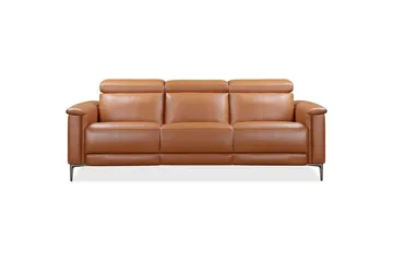 Reclinersoffa utan hörn Loft24 3-sitssoffa Lund Cognac Brun,Grå - Möbler - Vardagsrum - Soffor - Reclinersoffor & Biosoffor
