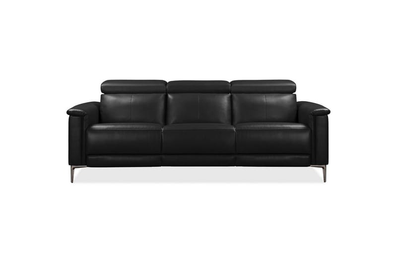 Reclinersoffa utan hörn Loft24 3-sitssoffa Lund Cognac Svart - Möbler - Vardagsrum - Soffor - Reclinersoffor & Biosoffor