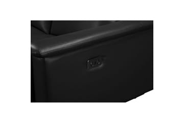Reclinersoffa utan hörn Loft24 3-sitssoffa Lund Cognac Svart - Möbler - Vardagsrum - Soffor - Reclinersoffor & Biosoffor