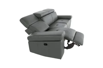Reclinersoffa utan hörn Loft24 3-sitssoffa Rayland Grå - Möbler - Vardagsrum - Soffor - Reclinersoffor & Biosoffor