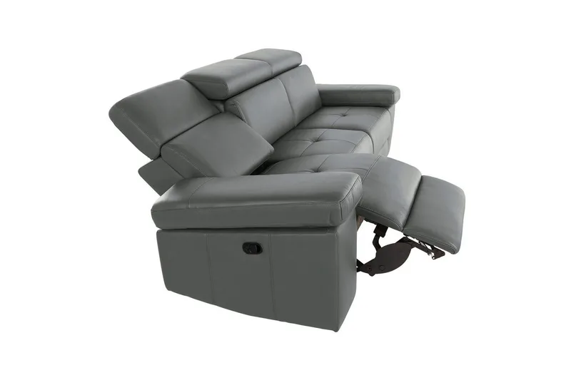 Reclinersoffa utan hörn Loft24 3-sitssoffa Rayland Grå - Möbler - Vardagsrum - Soffor - Reclinersoffor & Biosoffor