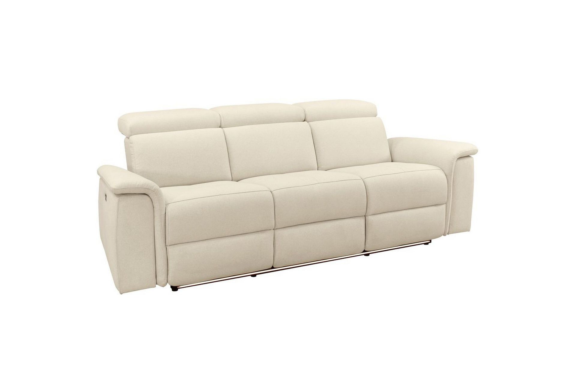 Reclinersoffa utan h&ouml;rn Loft24 3-sitssoffa Rayland Vit -