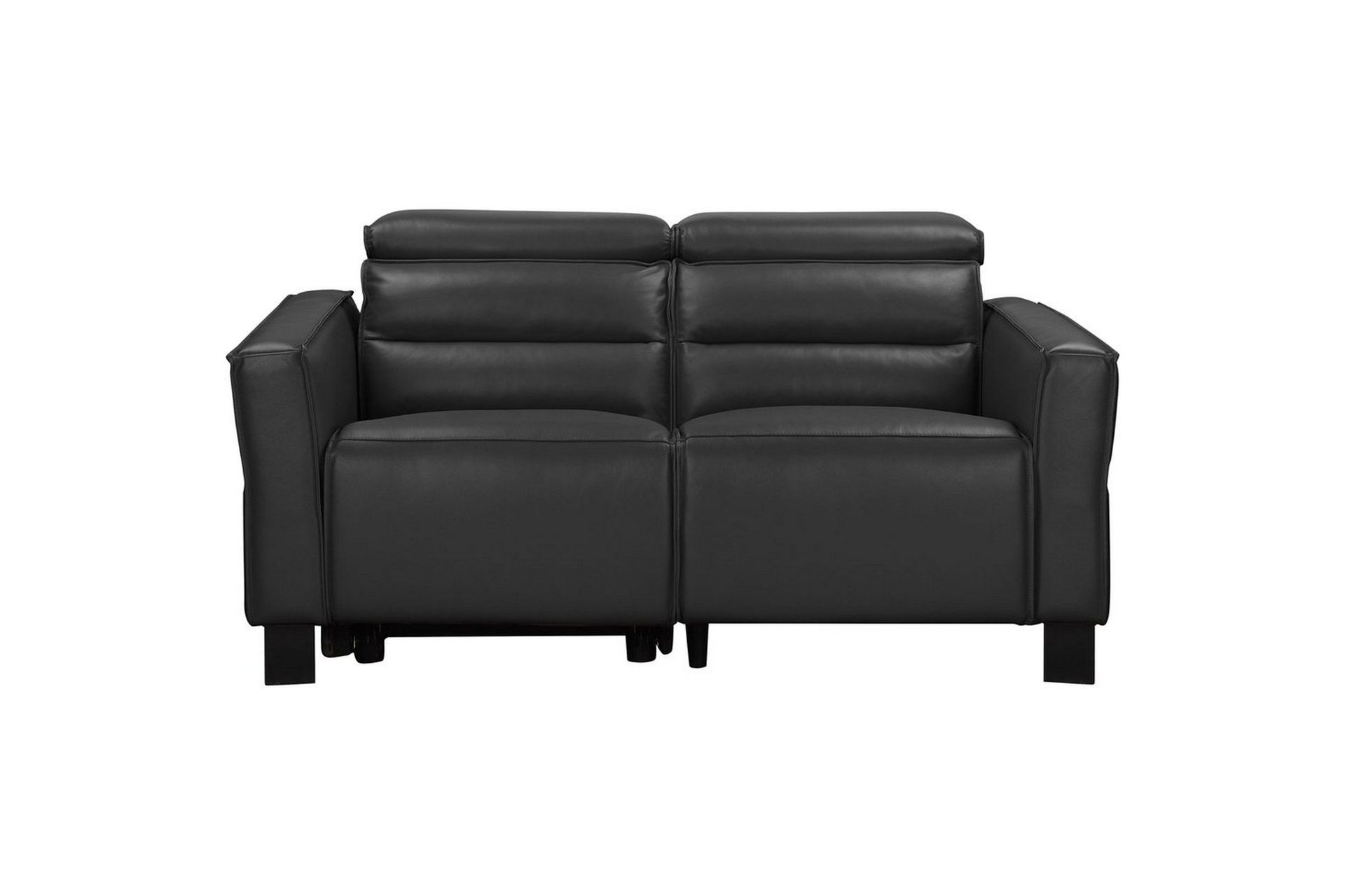 Reclinersoffa utan h&ouml;rn Loft24 Carpari Reclinersoffa 2-sits Black Artificial leather -