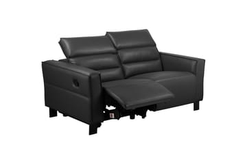 Reclinersoffa utan hörn Loft24 Carpari Reclinersoffa 2-sits Black Artificial leather - Möbler - Vardagsrum - Soffor - Reclinersoffor & Biosoffor