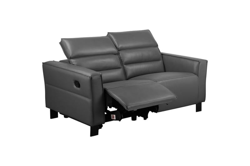 Reclinersoffa utan hörn Loft24 Carpari Reclinersoffa 2-sits Grey Artificial leather - Möbler - Vardagsrum - Soffor - Reclinersoffor & Biosoffor